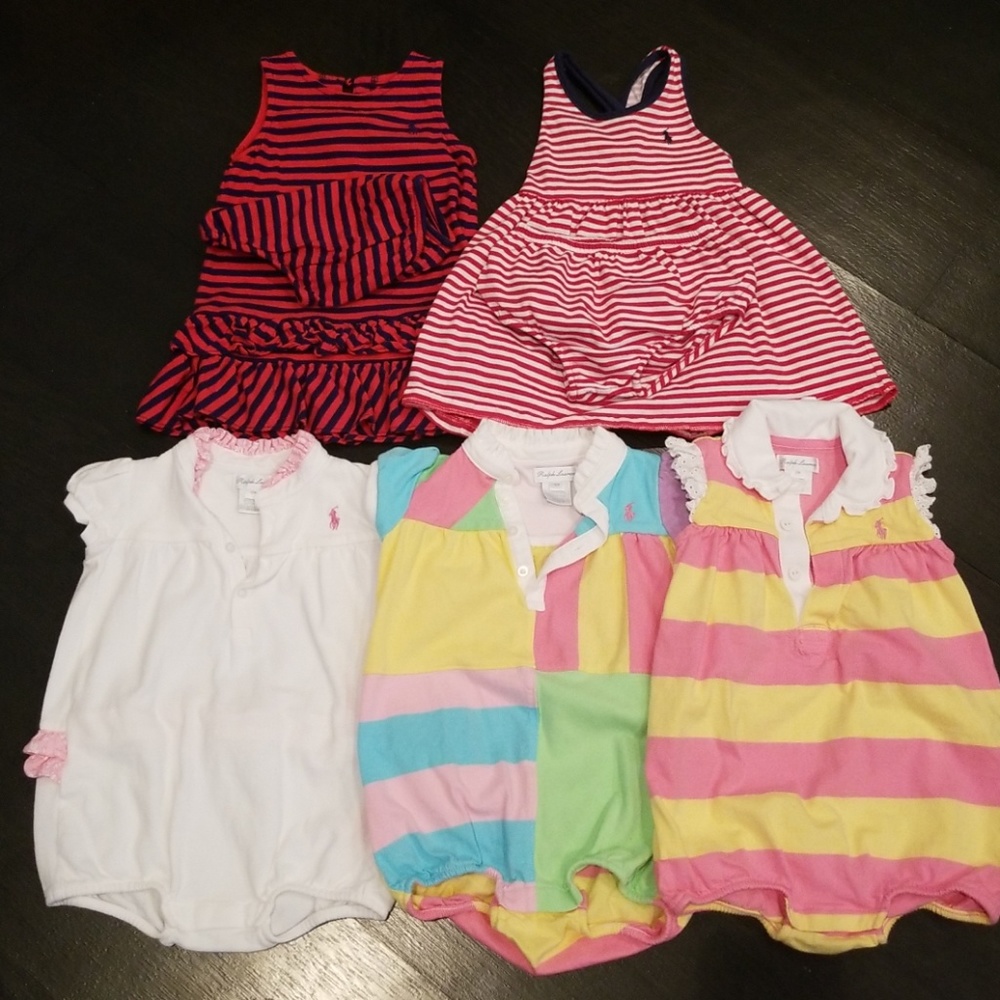 EUC Ralph Lauren baby girl dresses and rompers